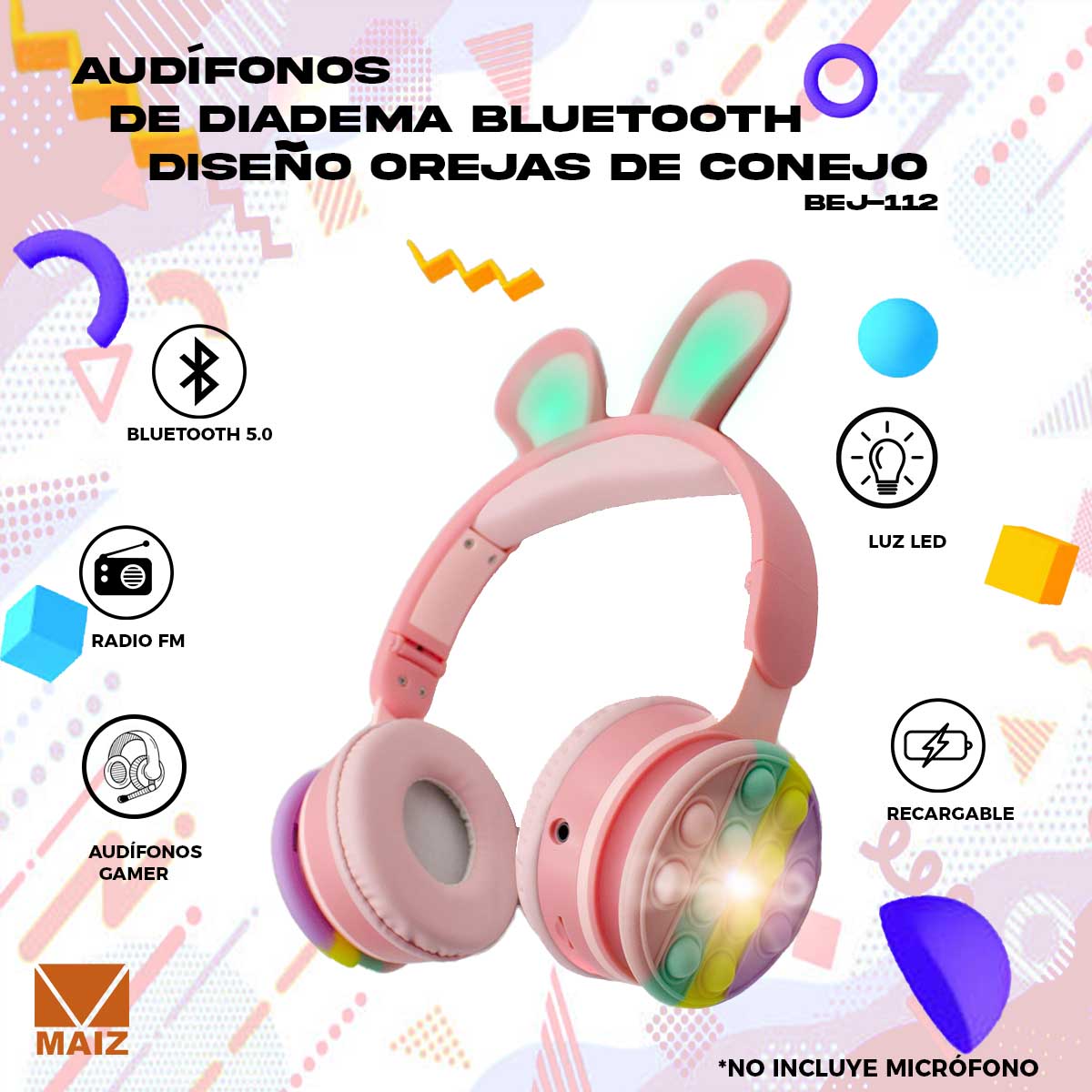 Tóxico reputación Ambientalista Audífonos de Diadema Bluetooth Rabbit Ear Gamer – Comercializadora Maíz